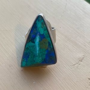 Whimsical 925 Sterling Silver Azurite Malachite Ring